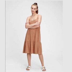 [NWT] GAP - Racerback Tiered Midi Dress 679149 | Medium | Sun Kissed Clay